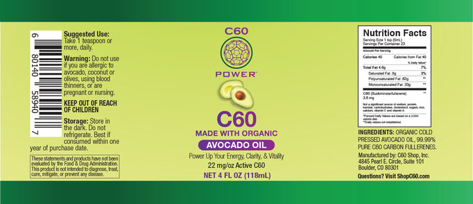 C60 in Organic Avocado Oil