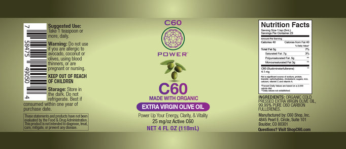 C60 in Organic Extra Virgin Olive Oil