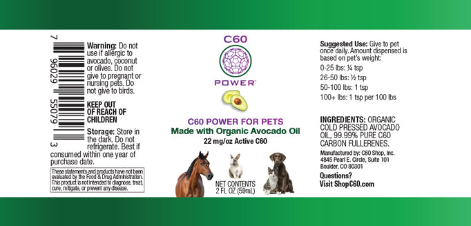 C60 Power for Pets - Organic Avocado Oil