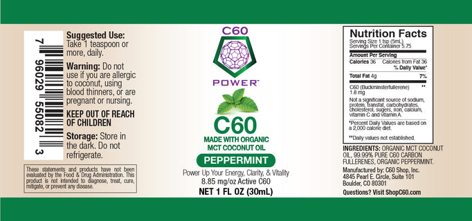 Peppermint Flavored C60 in MCT Coconut Oil