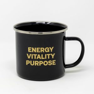 Black Mug with Quote: Energy, Vitality, Purpose